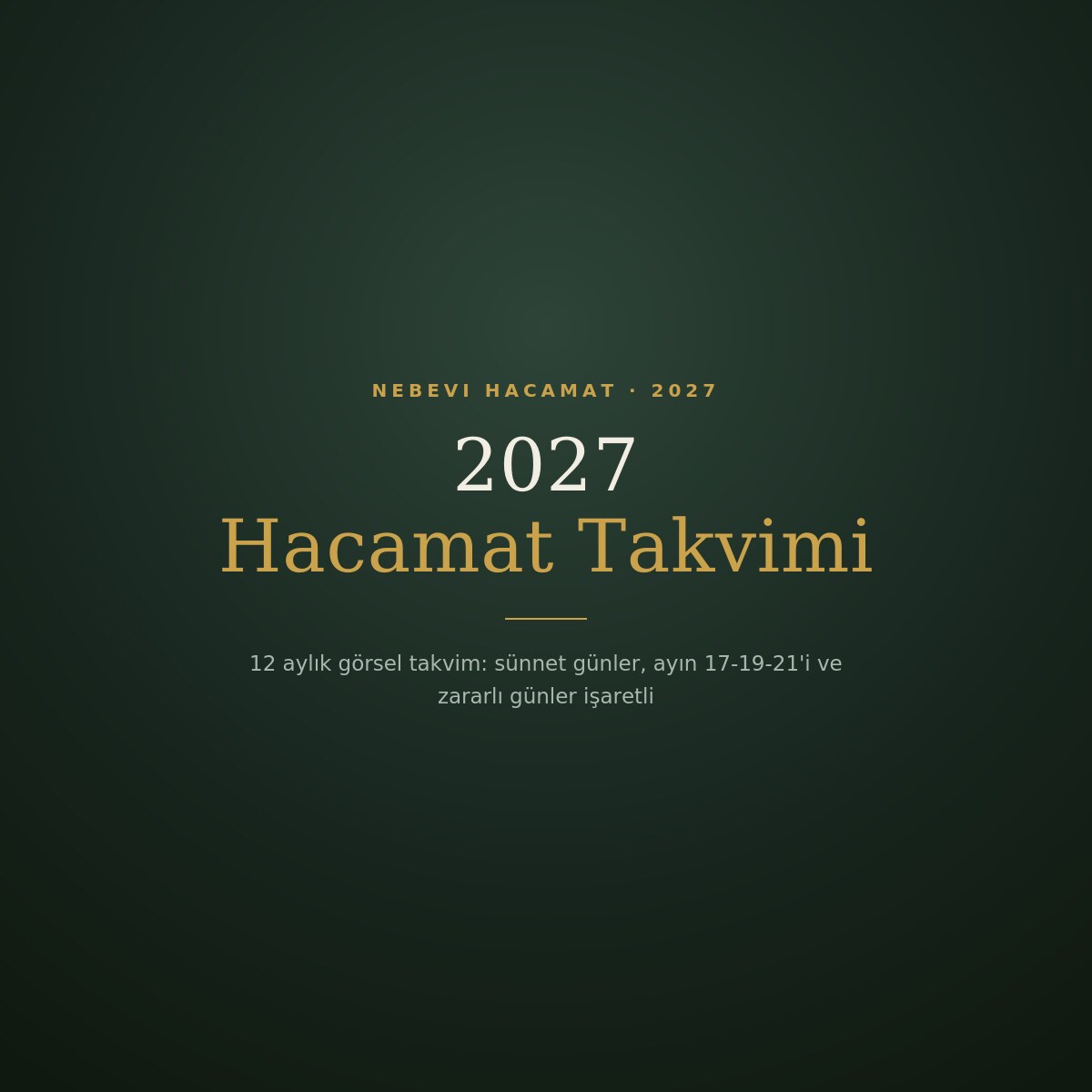 2027 Hacamat Takvimi